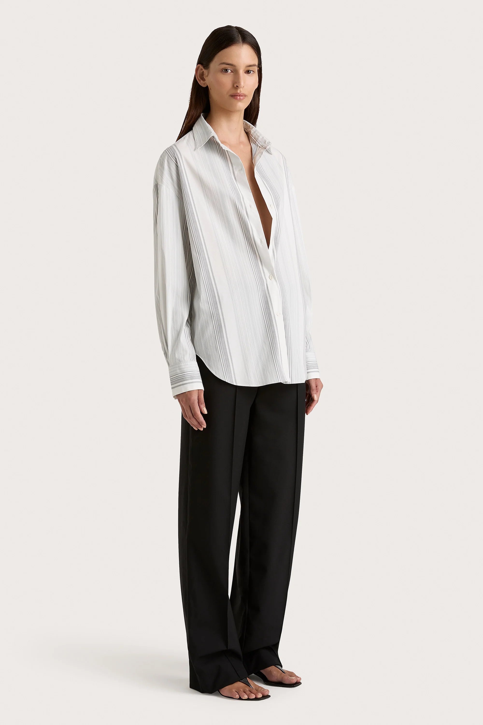 En Vau Shirt Striped Soft Blue - Final Sale