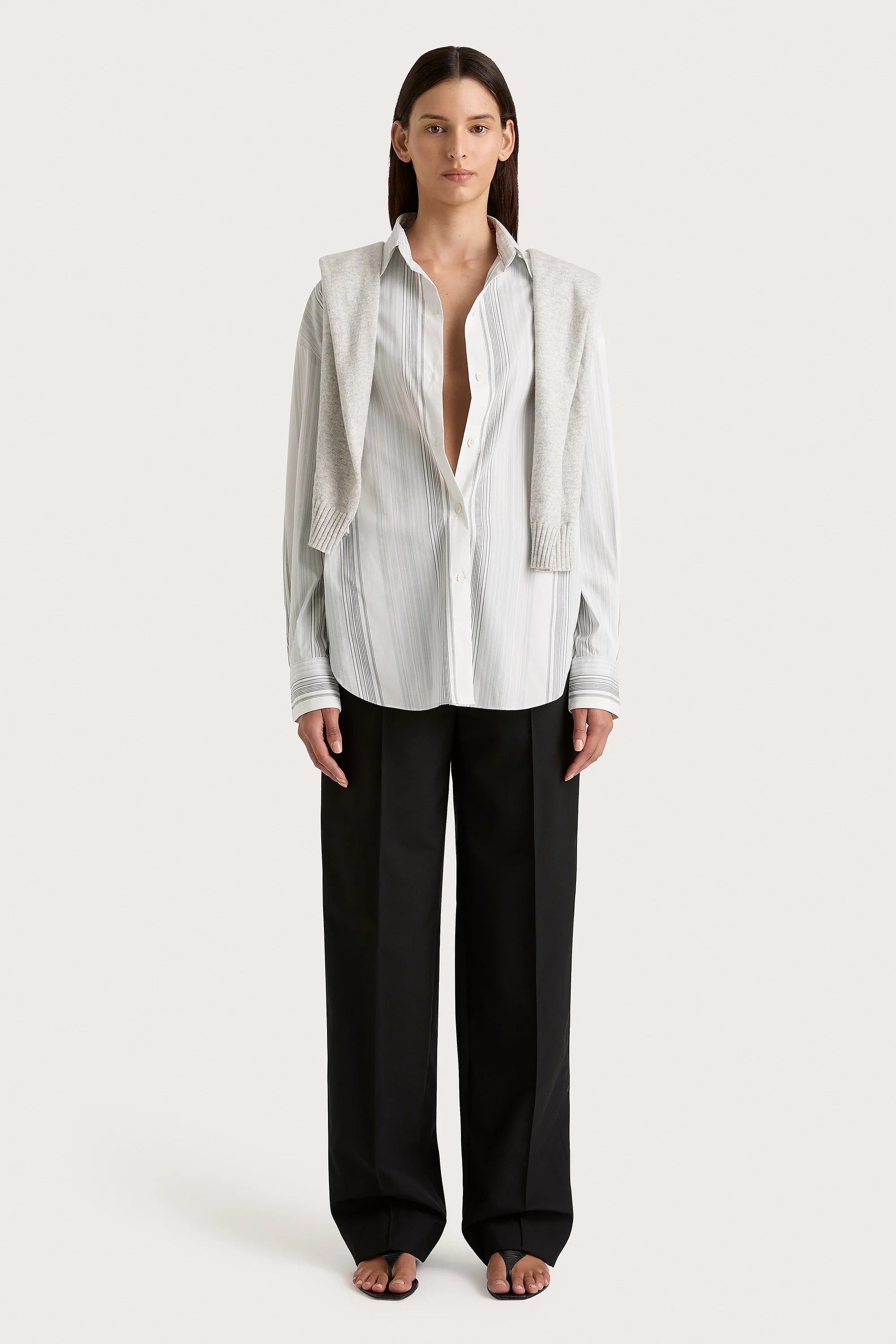 En Vau Shirt Striped Soft Blue - Final Sale