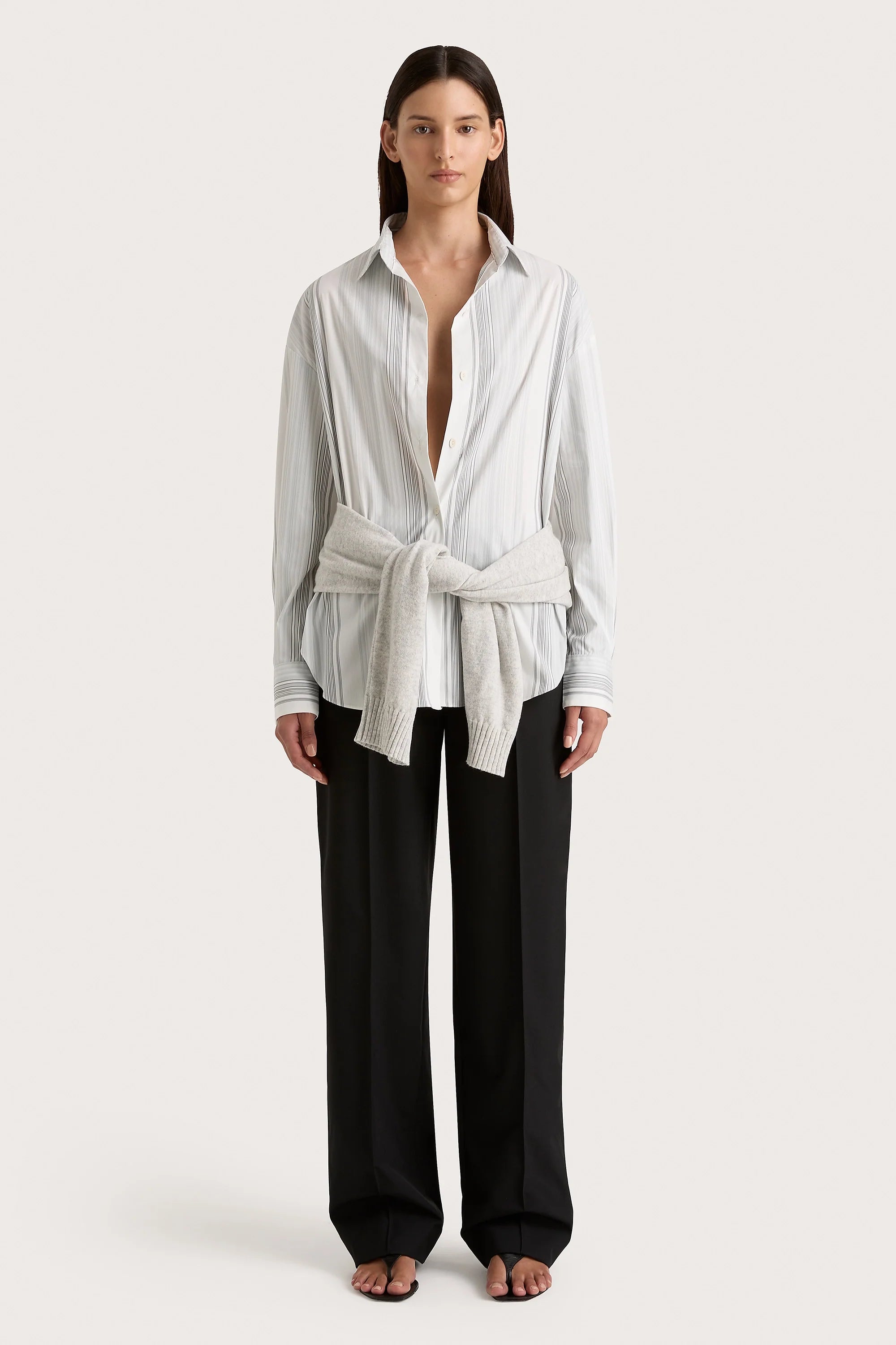En Vau Shirt Striped Soft Blue - Final Sale