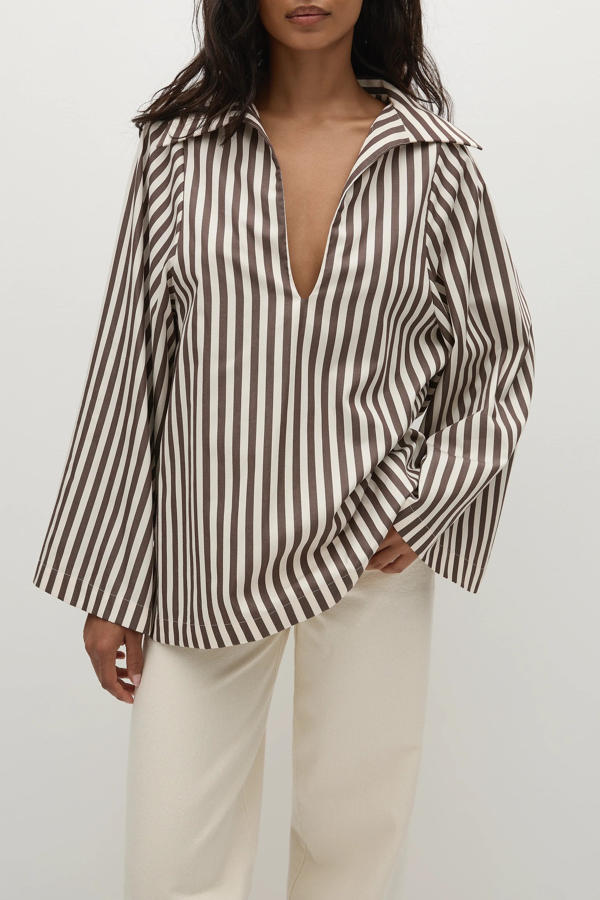 Gaia Top Norway Stripe Espresso - Final Sale