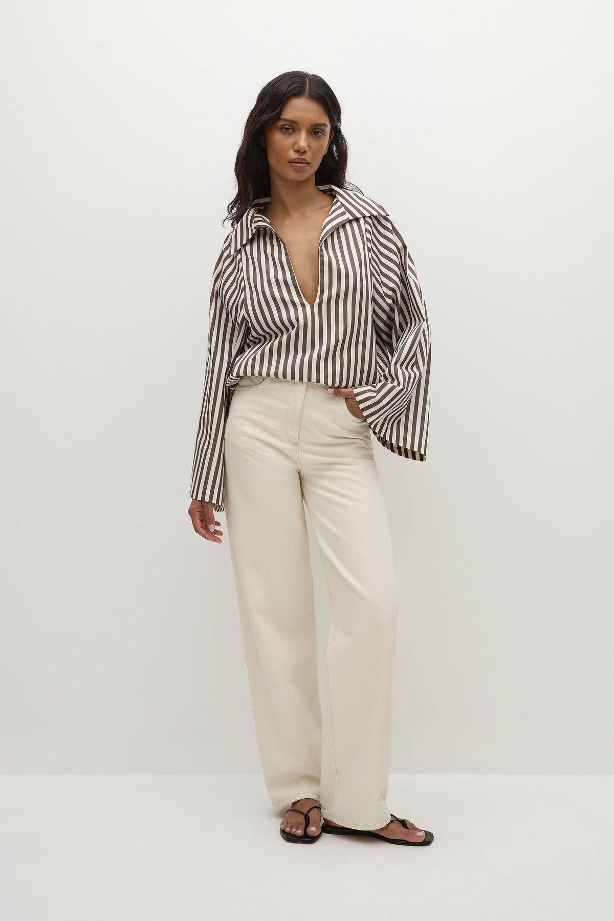 Gaia Top Norway Stripe Espresso - Final Sale
