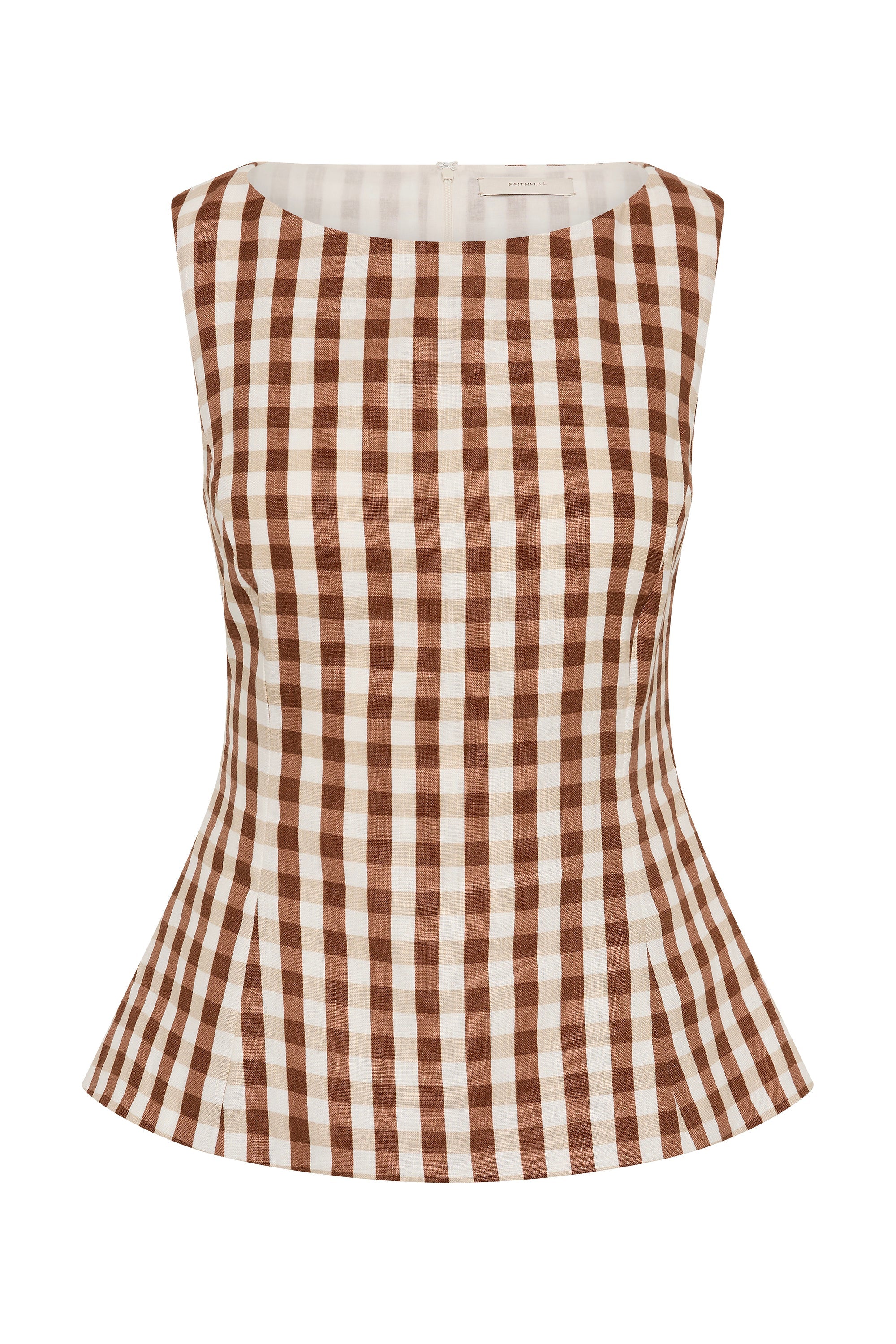 Ana Top Gingham Cedar - Final Sale