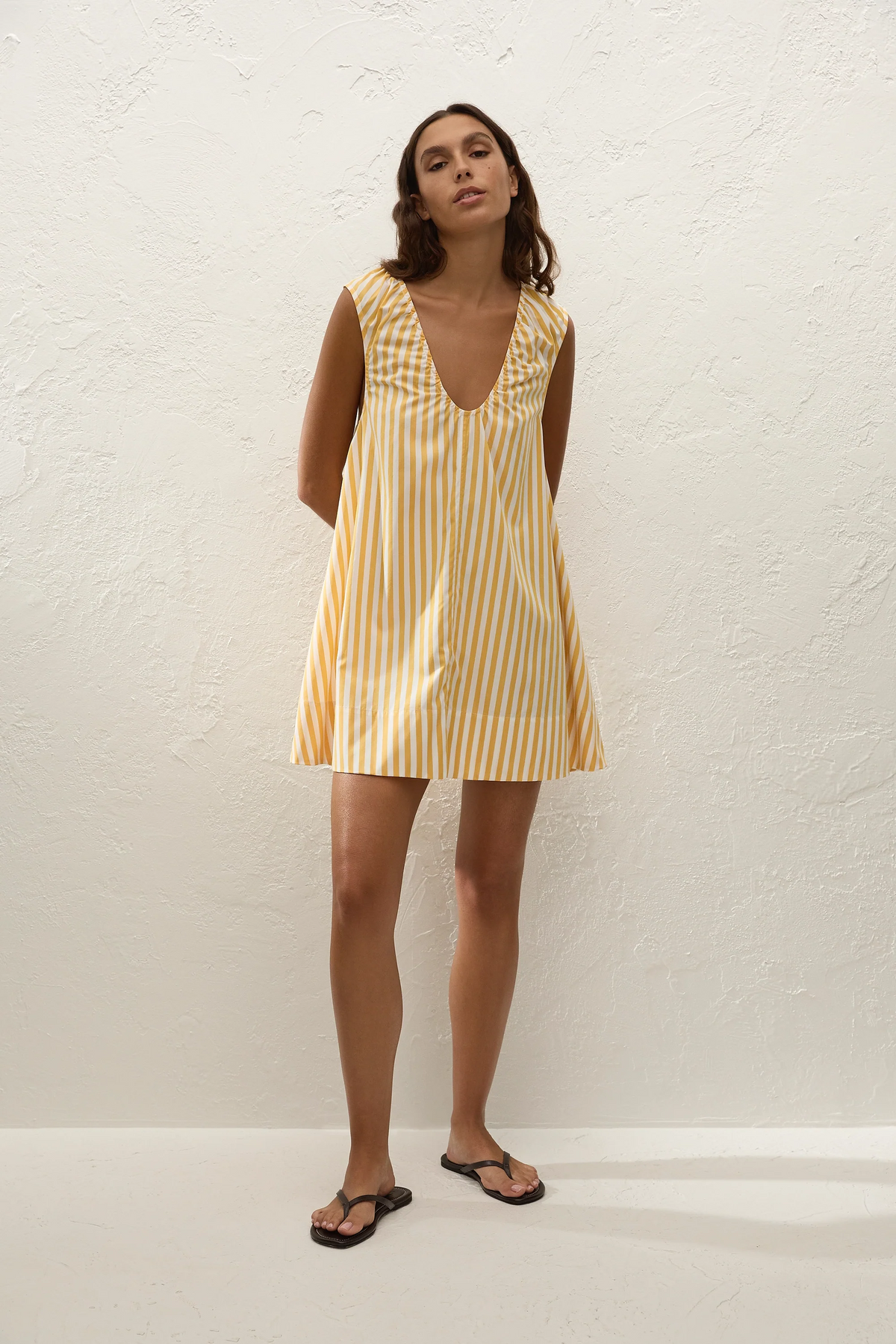 Pedrera Mini Dress Orozco Stripe Mustard - Final Sale
