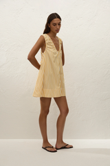 Pedrera Mini Dress Orozco Stripe Mustard - Final Sale