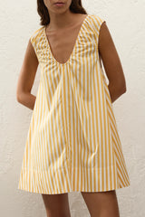 Pedrera Mini Dress Orozco Stripe Mustard - Final Sale