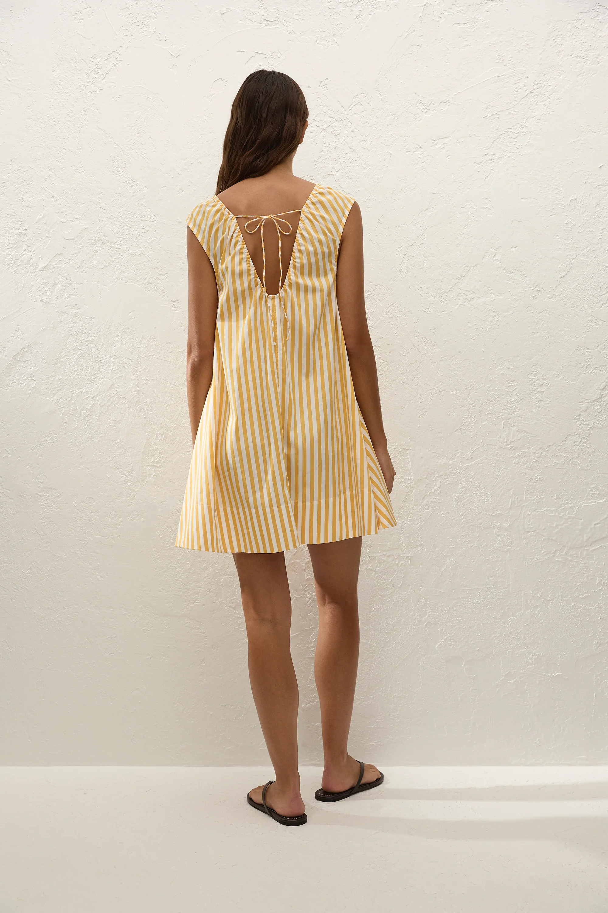 Pedrera Mini Dress Orozco Stripe Mustard - Final Sale