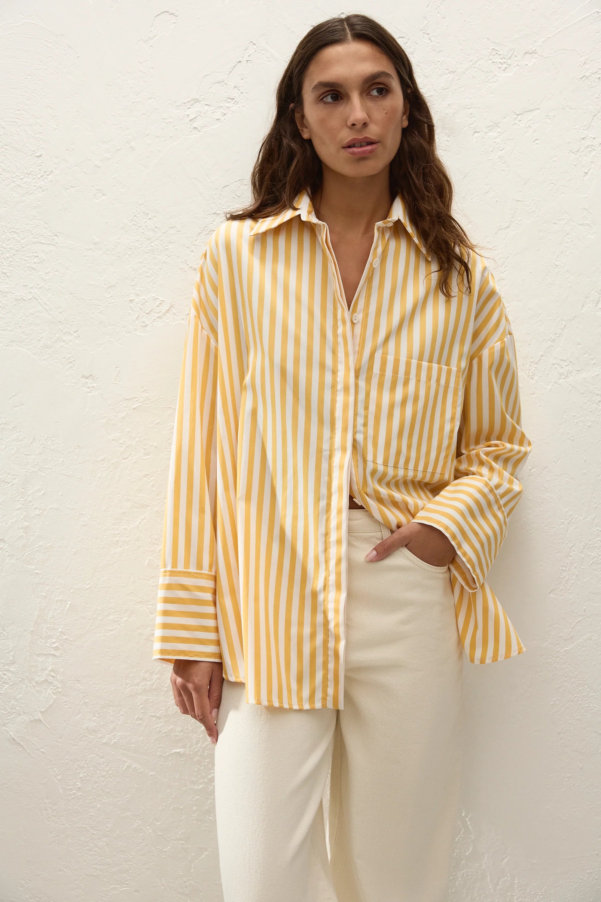 Clemente Shirt Orozco Stripe Mustard - Final Sale