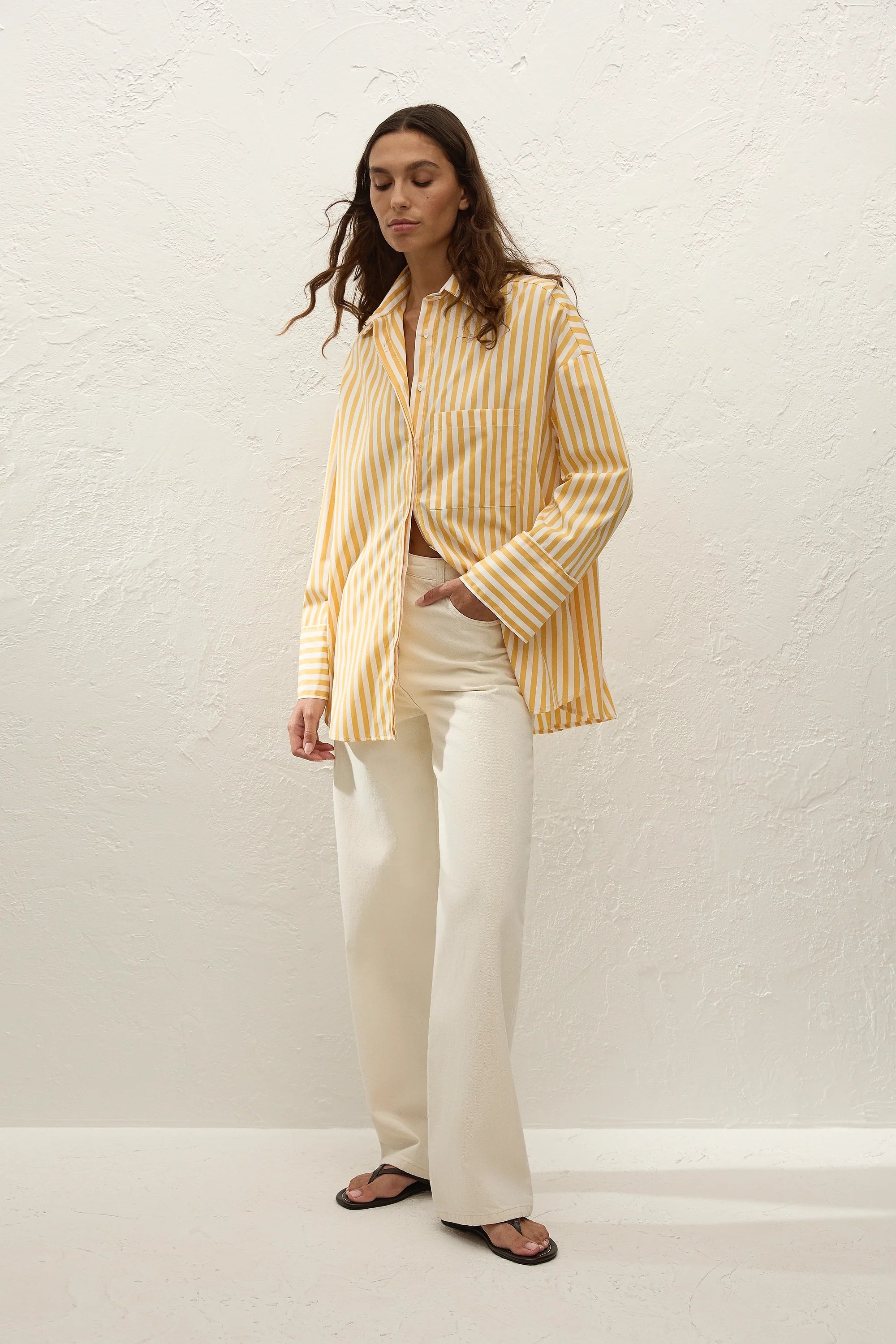 Clemente Shirt Orozco Stripe Mustard - Final Sale