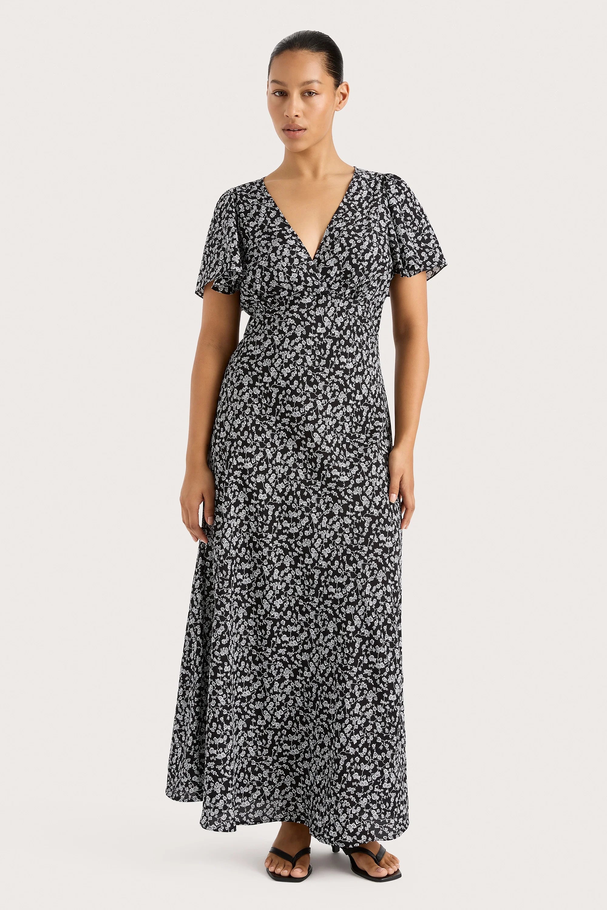 Boda Midi Dress Amaryllis Floral Black - Final Sale