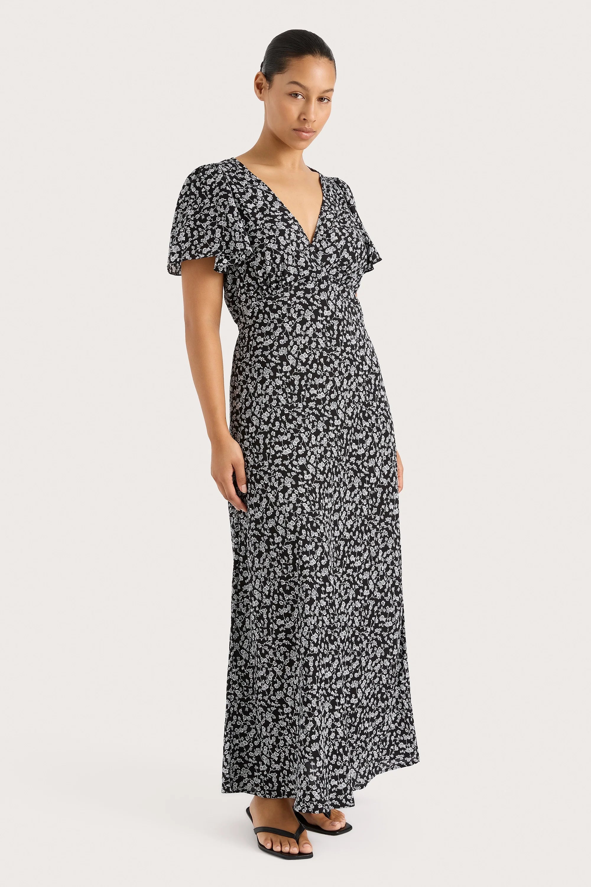 Boda Midi Dress Amaryllis Floral Black - Final Sale