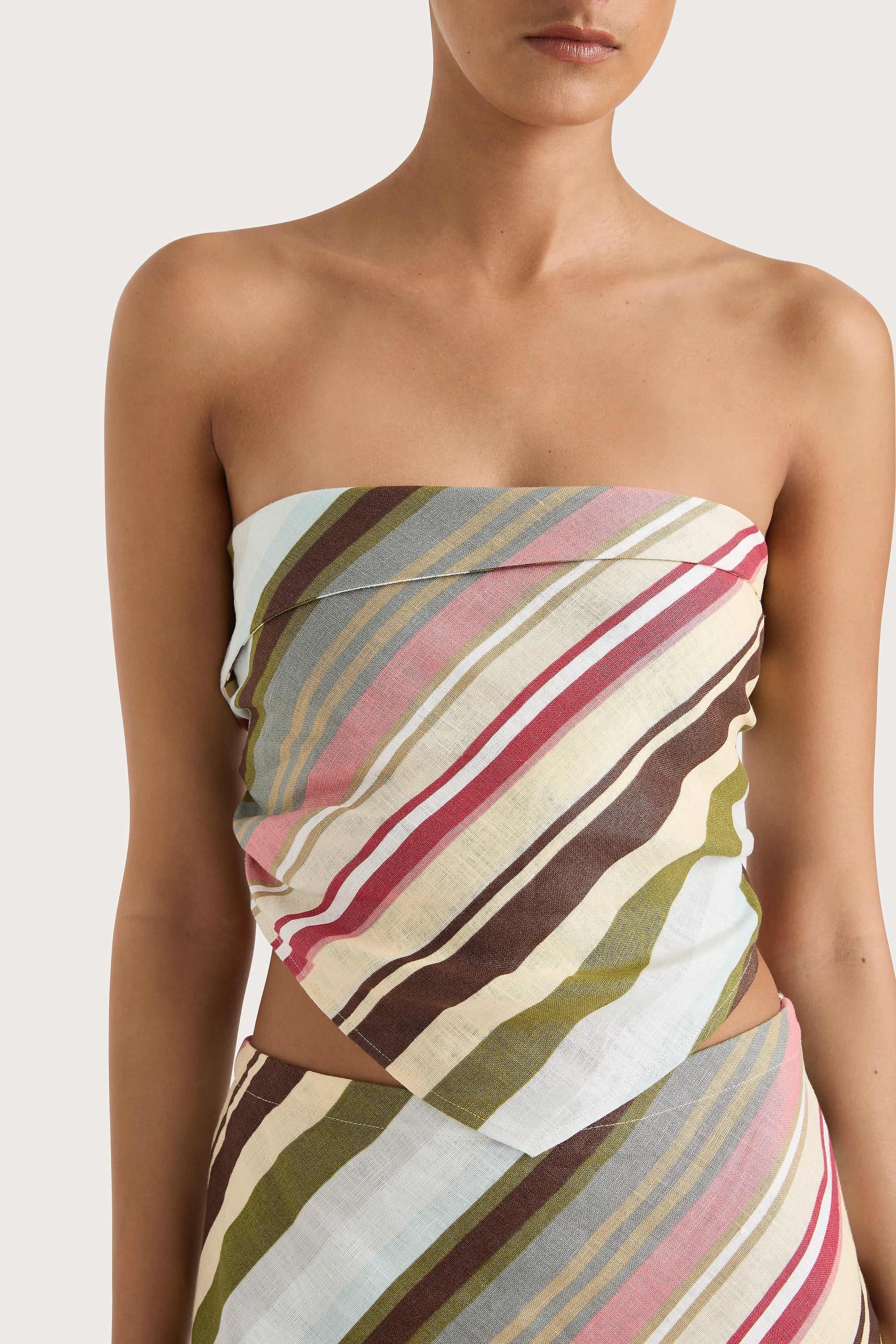 Antibes Strapless Top Meleu Stripe Multi - Final Sale