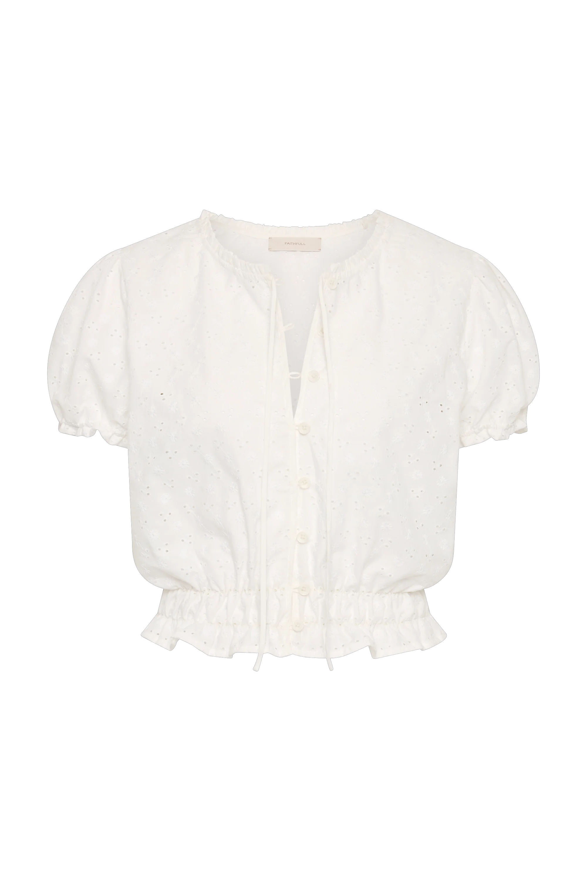 Santana Top Lucy Broderie White