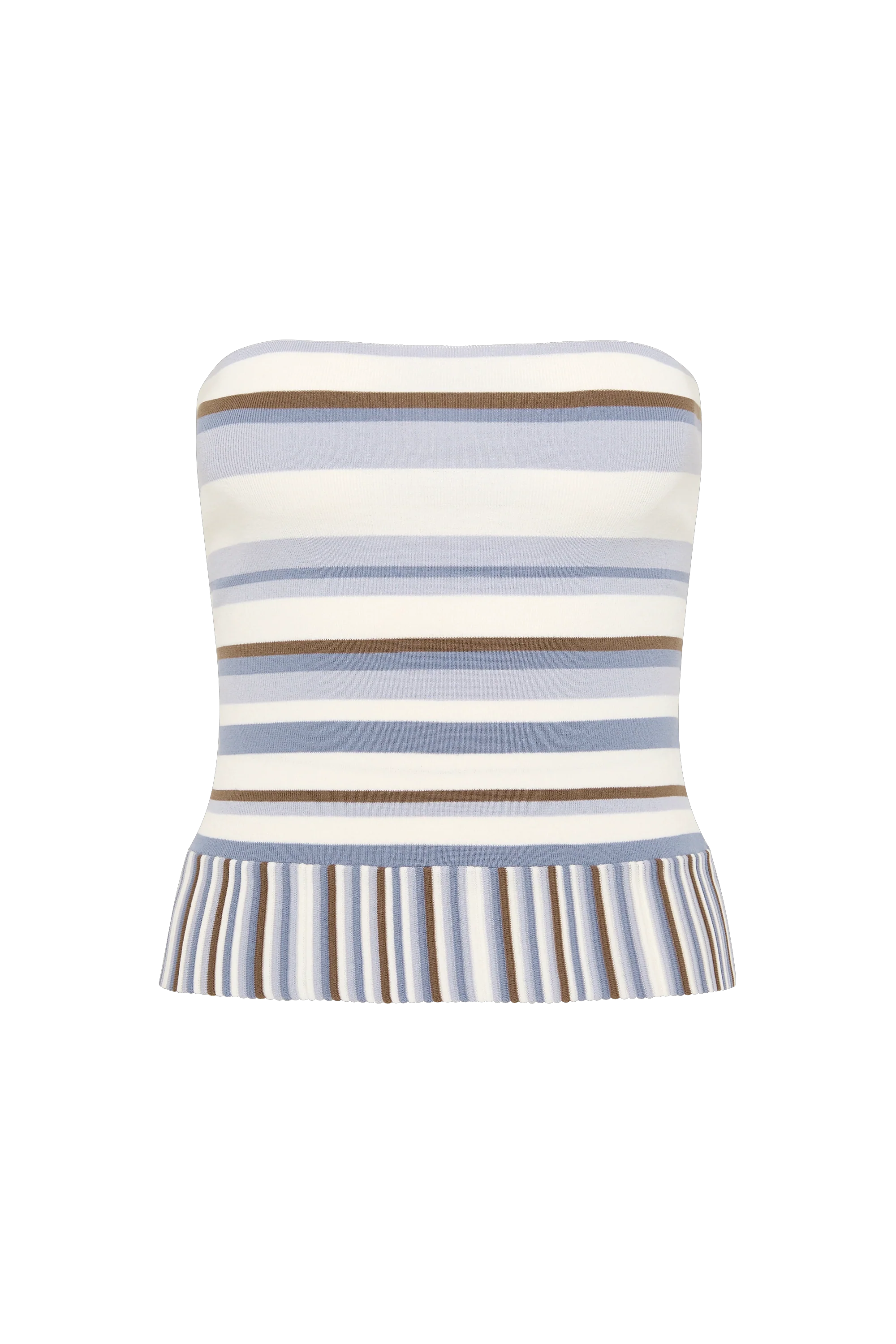 Citara Strapless Top Pale Blue Stripe - Final Sale