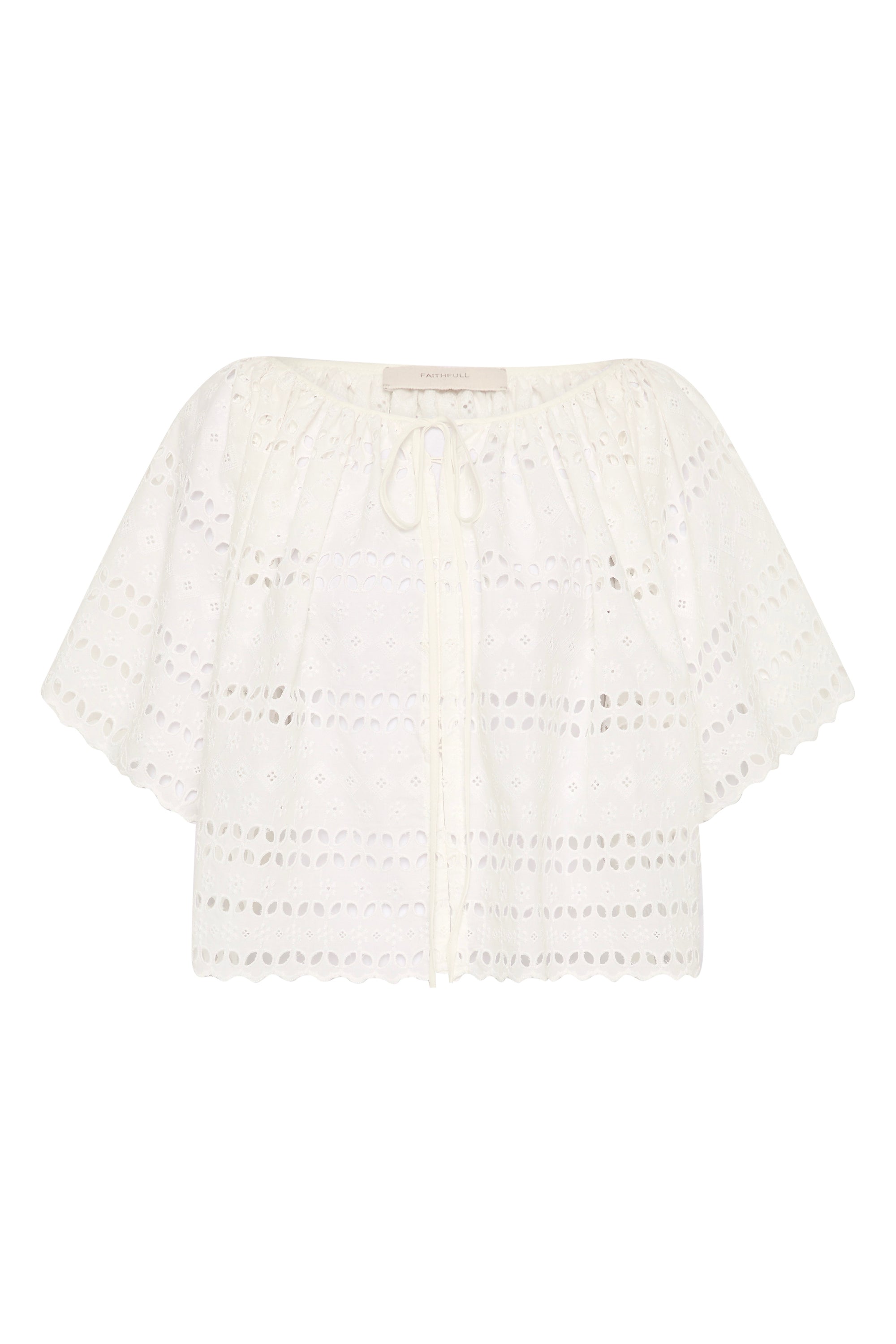 Mitla Top Rosa Broderie White - Final Sale