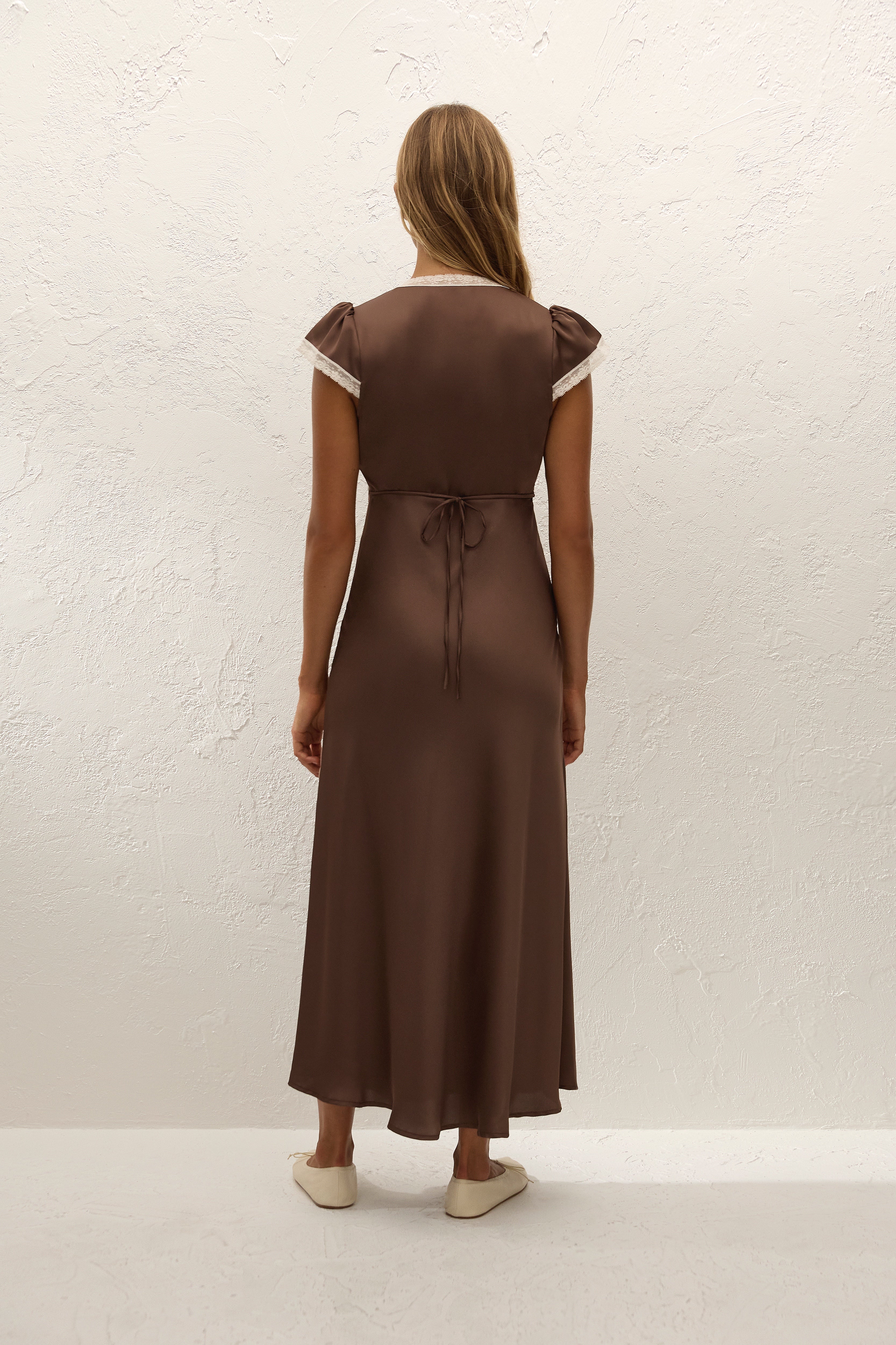 Elvira Midi Dress Chocolate Lace