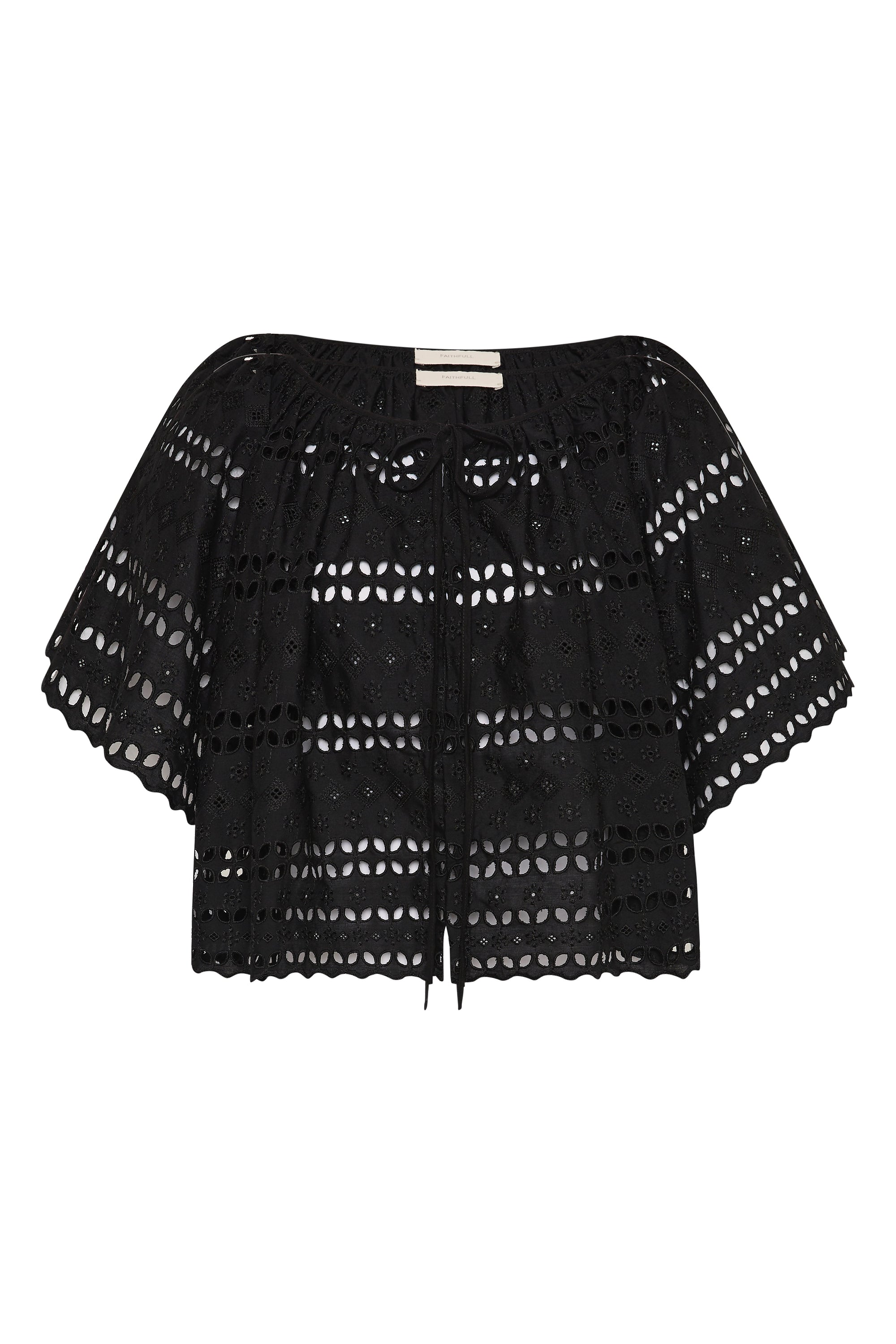 Mitla Top Rosa Broderie Black - Final Sale