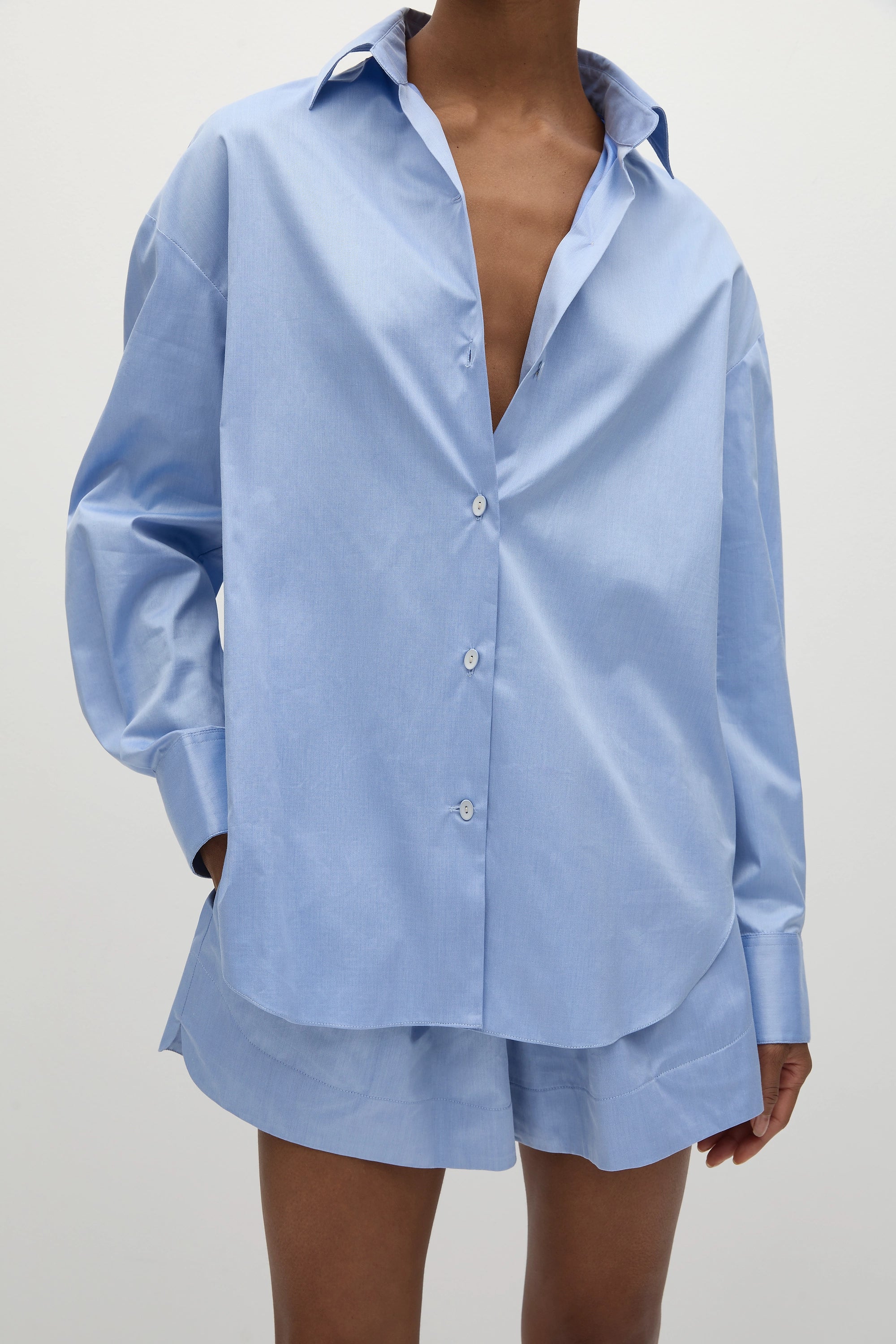 En Vau Oversized Shirt Soft Blue - Final Sale