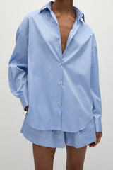 En Vau Oversized Shirt Soft Blue - Final Sale