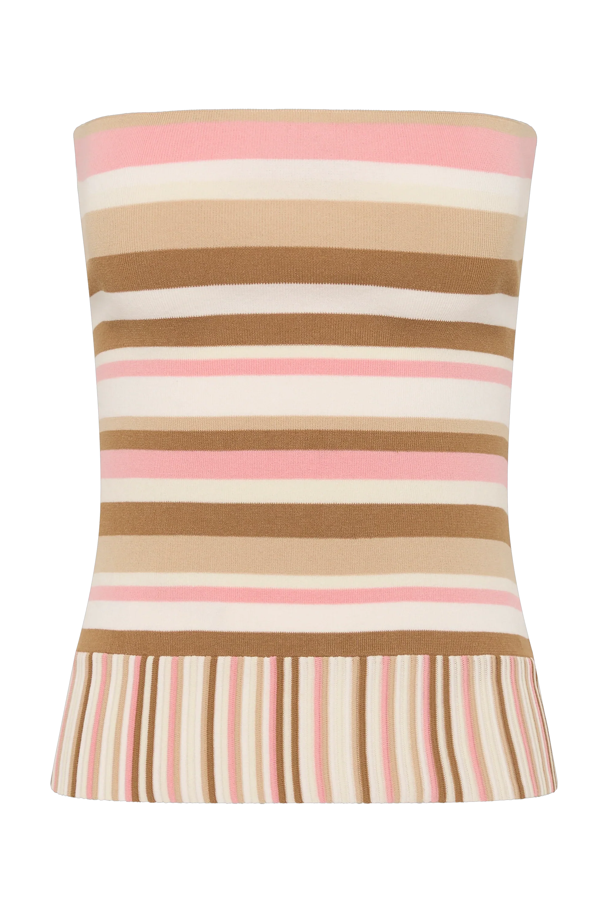 Citara Strapless Top Puce Sepia Stripe - Final Sale