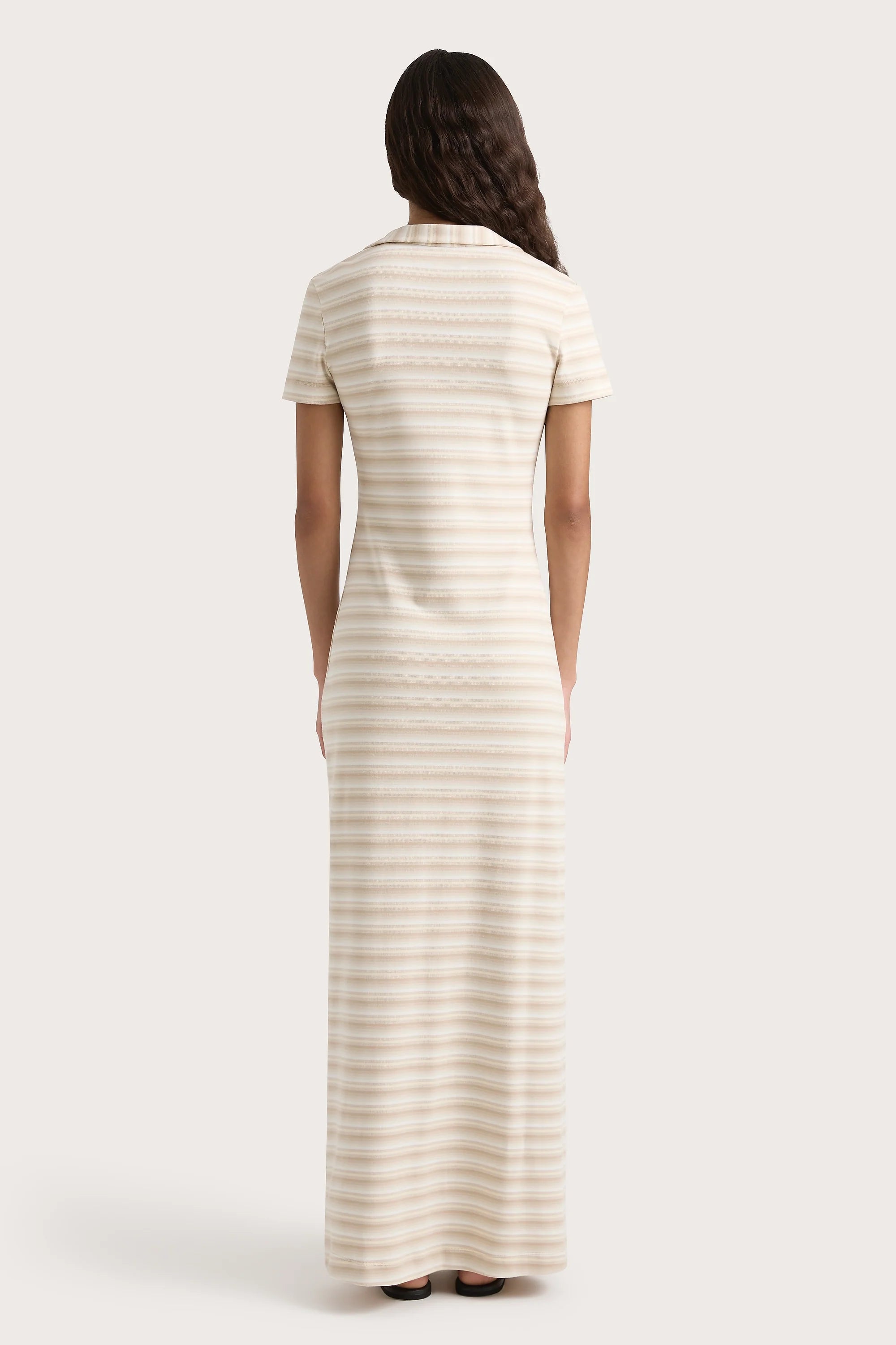 Tiesse Maxi Dress Cream Stripe - Final Sale
