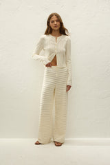 Selly Cardigan Maja Pointelle Vintage White