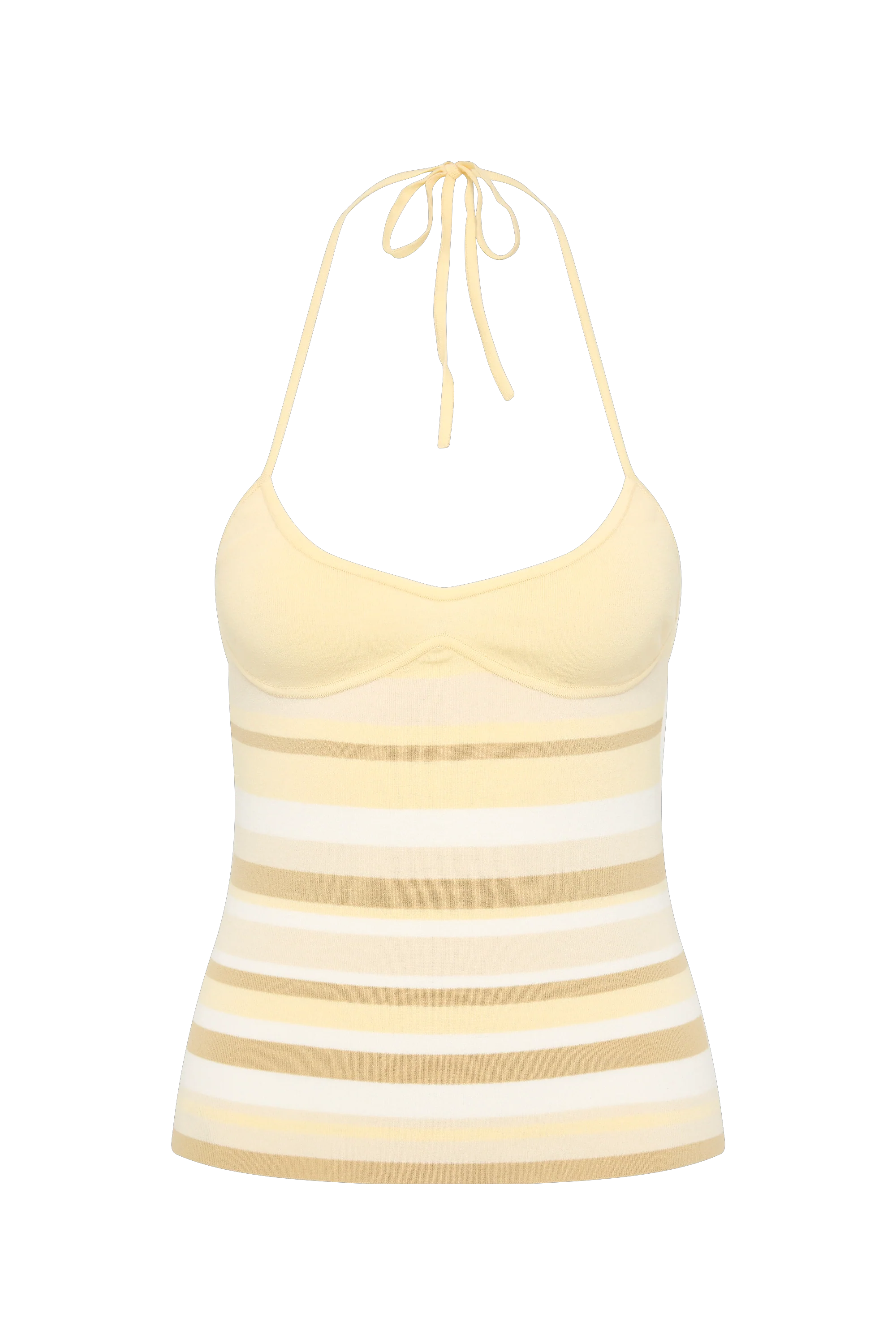 Citara Halter Top Butter Stripe - Final Sale