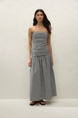 Vento Midi Dress Black Textured Gingham - Final Sale