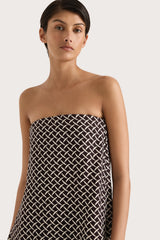 Ninette Strapless Top Espresso Geo - Final Sale