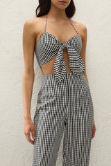 Onda Top Black Textured Gingham - Final Sale