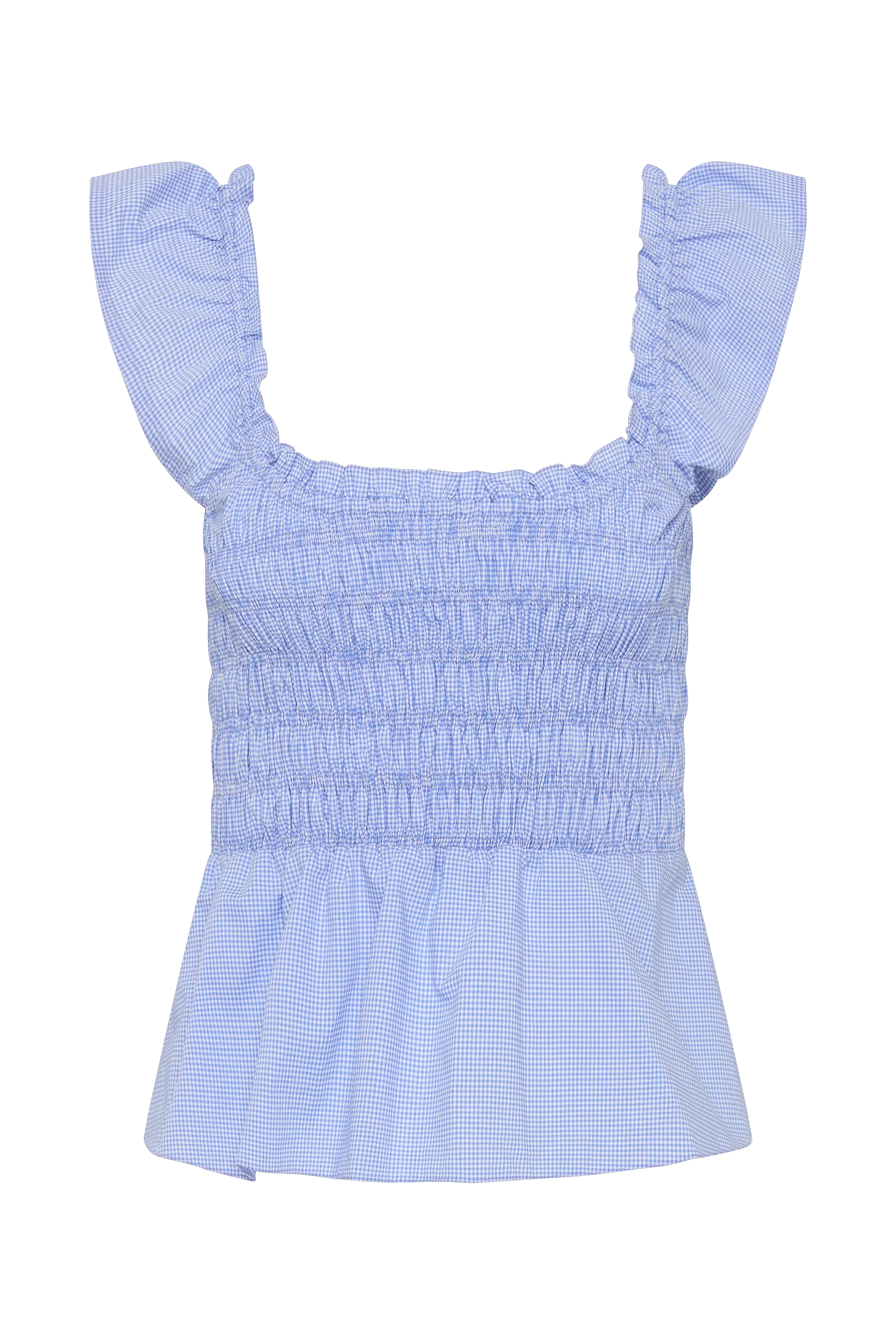 Eudora Top Micro Gingham Soft Blue - Final Sale