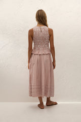 Cales Skirt Paloma Check Cinnamon White