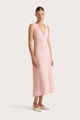 Jardin Midi Dress Calla Vermillion - Final Sale