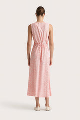 Jardin Midi Dress Calla Vermillion - Final Sale