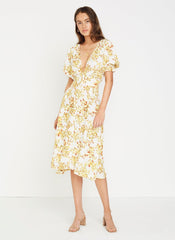 Goldie Floral Off White Rafa Midi Dress  - Final Sale