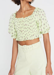 Isadora Top Luda Floral Lime - Final Sale
